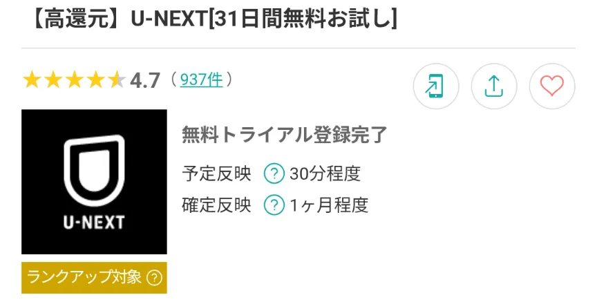 U-NEXT(モッピー)