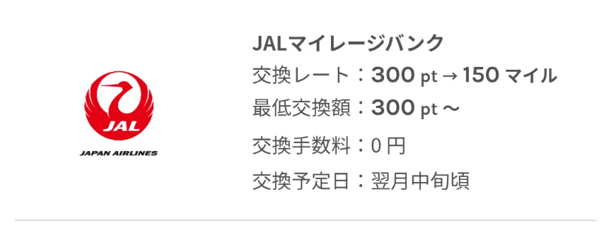 ワラウのポイント交換先ジャンル:マイル一覧を示すスクリーンショット